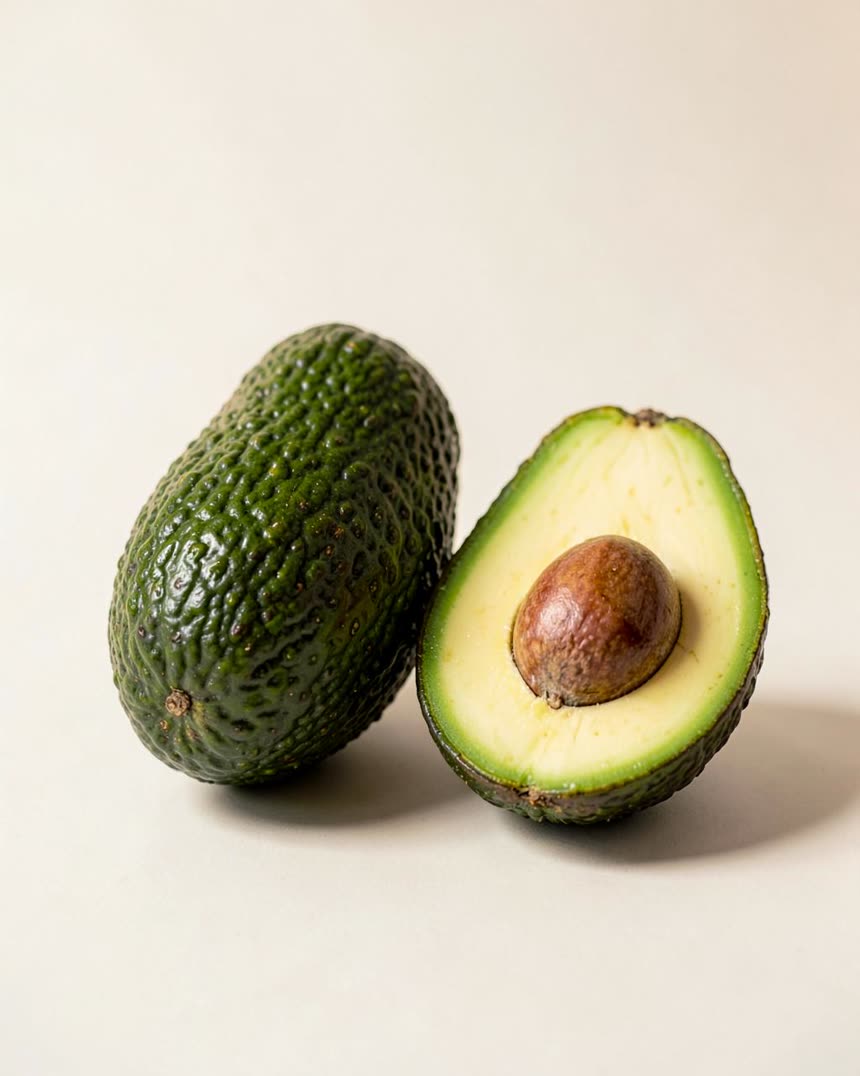 Avocado on a light neutral background