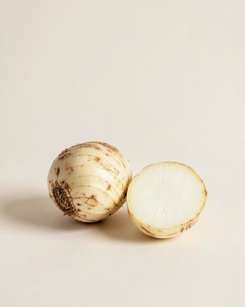 Celeriac on a light neutral background