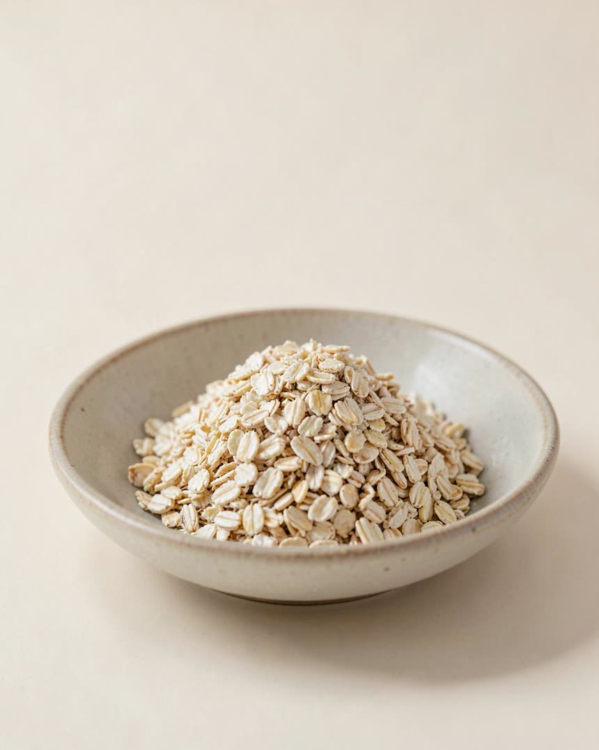 Oat bran on a light neutral background
