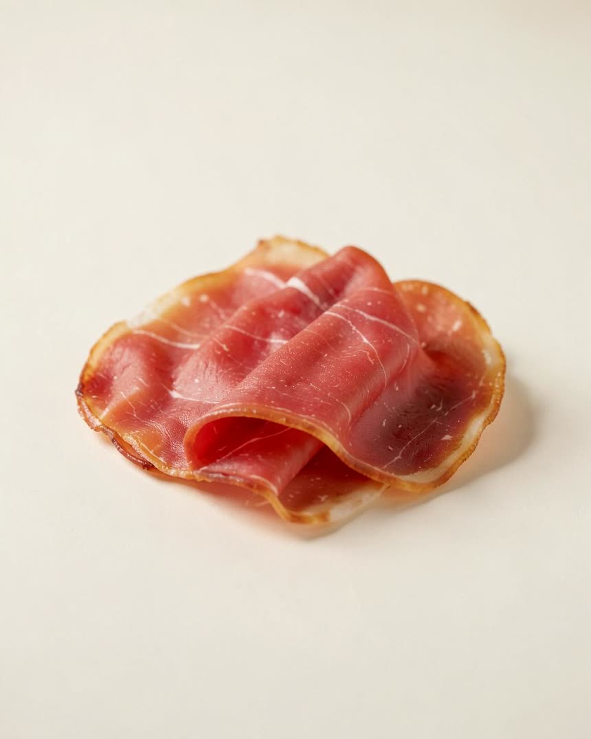 Prosciutto on a light neutral background
