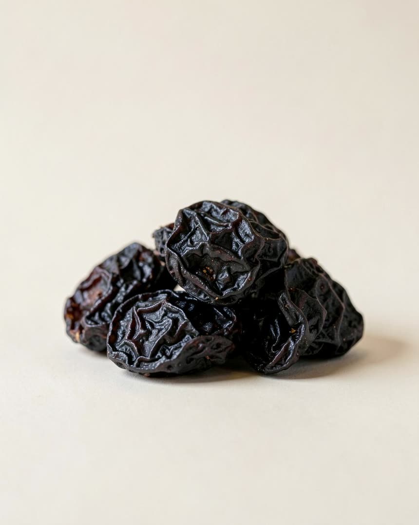 Prunes on a light neutral background